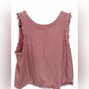 Thread & Supply Dusty Rose Frayed Sleeveless Tank